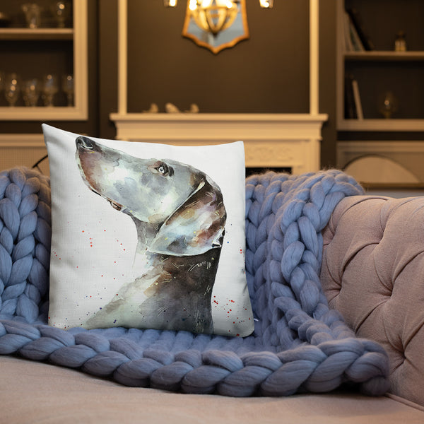 "Weimaraner: Regal" - Premium Pillow/Cushion