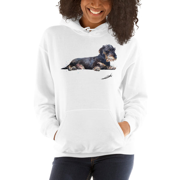 "Wire-Haired Dachshund (Version 1)" - Unisex Hoodie