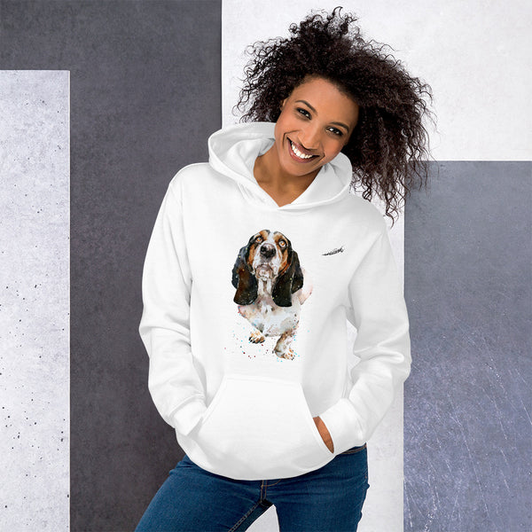 "Basset Hound (Version 3)" - Unisex Heavy Blend Gildan Hoodie