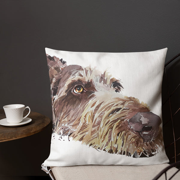 German Wirehaired Pointer Premium Pillow/Cushion