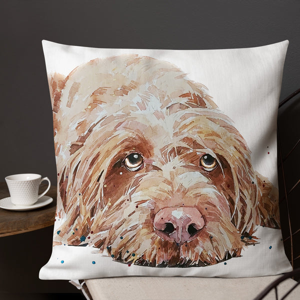 Wirehaired Vizsla reclined Premium Pillow/Cushion