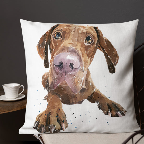 "Vizsla: Adorable" - Premium Pillow/Cushion
