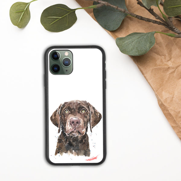 "Chocolate Labrador (Version 1)" - Biodegradable iPhone Case