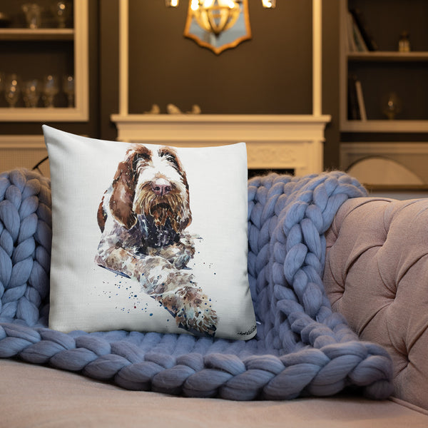 "Spinone Italiano" - Premium Throw Pillow/Cushion
