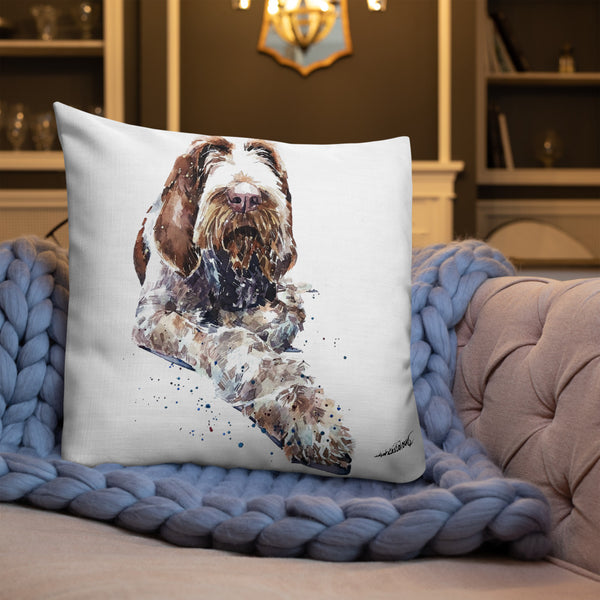 "Spinone Italiano" - Premium Throw Pillow/Cushion