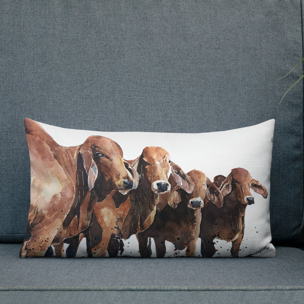 "Brahman Cattle (Version 1)" - Premium Pillow/Cushion