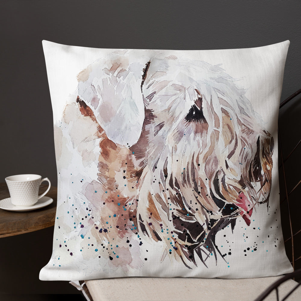Wheaten Terrier (Version 3) | Premium Pillow/Cushion | Edswatercolours