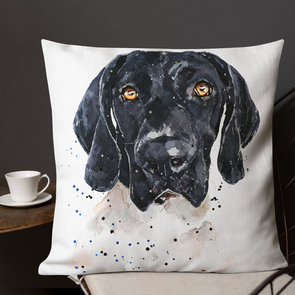 "German Shorthaired Pointer: I See Right Through You" - Premium Pillow/Cushion