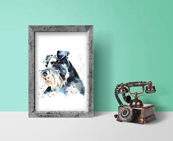 "Schnauzer and Proud" Watercolour Print