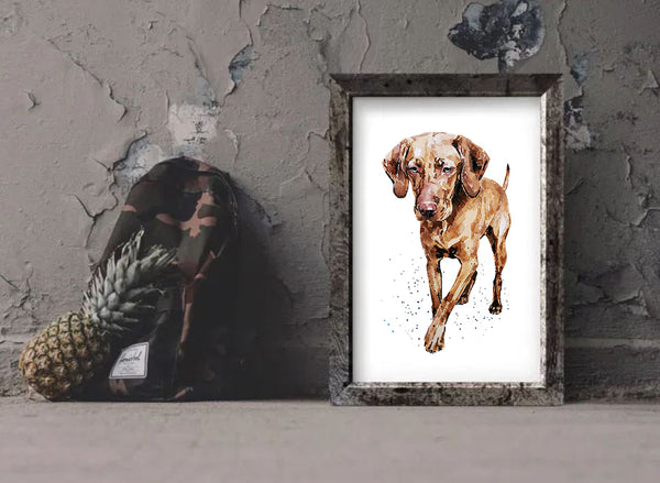 "Vizsla: Best Foot Forward" - Watercolour Print