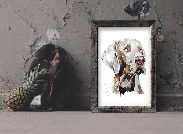 "Weimaraner: The Boss" - Watercolour Print
