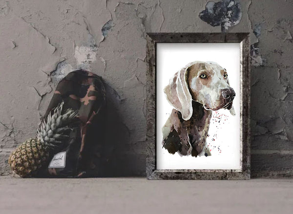 "Weimaraner (Version 1)" - Watercolour Print