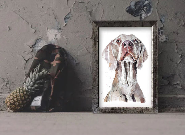 "Weimaraner: Regal (Version 2)" - Watercolour Print
