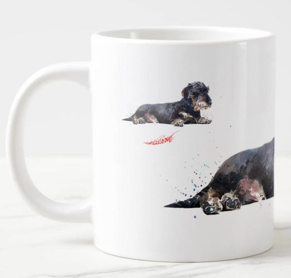 Large Wirehaired Dachshund version 2 Ceramic Mug 15 oz