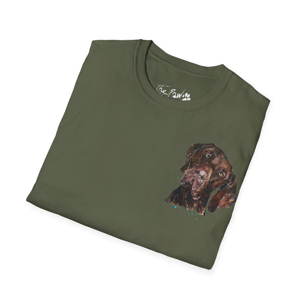 German Shorthaired Pointer Watercolour by Edswatercolours Unisex Softstyle T-Shirt