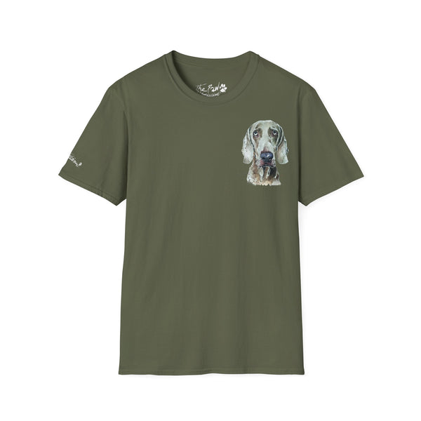 Weimaraner Rustic Watercolour by Edswatercolours Unisex Softstyle T-Shirt