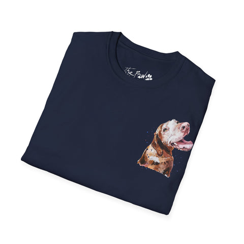 Sugar Face Vizsla Rustic by Edswatercolours Unisex Softstyle T-Shirt
