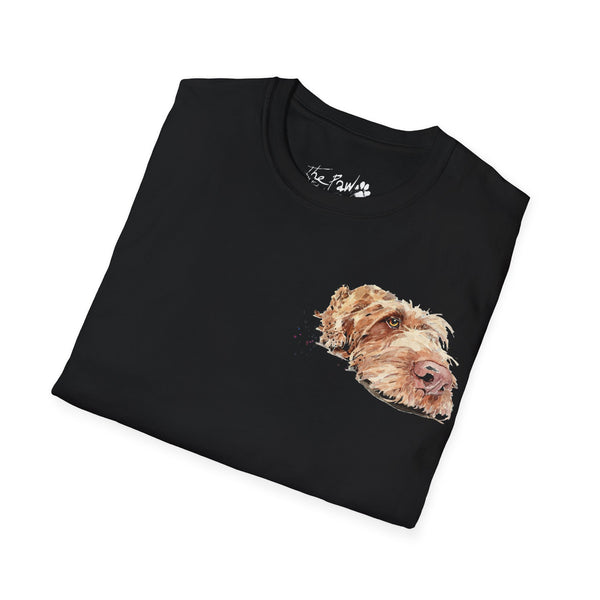 Wirehaired Vizsla Rustic by Edswatercolours Unisex Softstyle T-Shirt