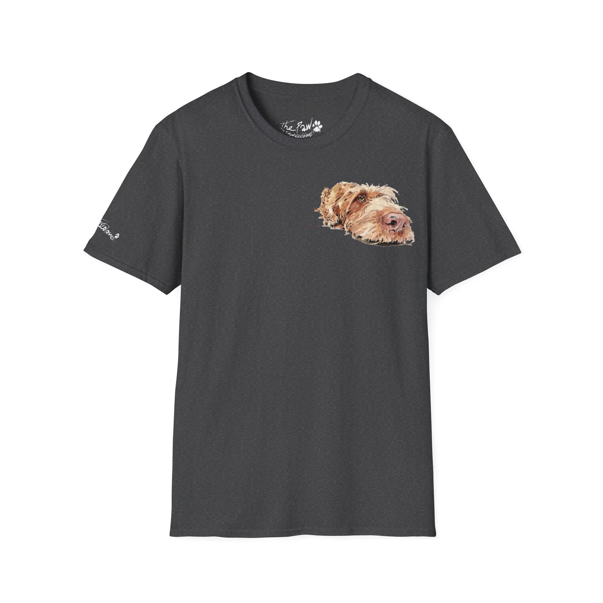 Wirehaired Vizsla Rustic by Edswatercolours Unisex Softstyle T-Shirt