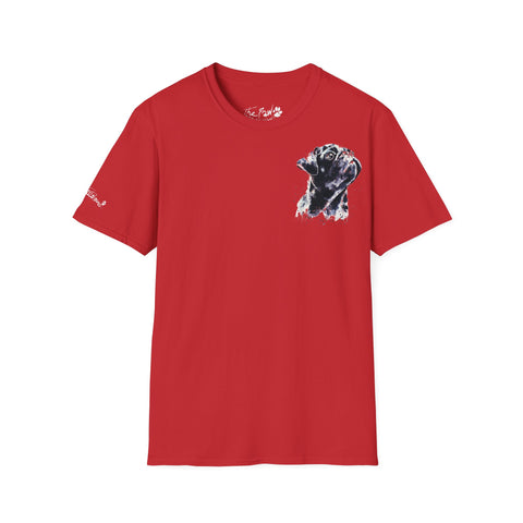 Black Pug by Edswatercolours Unisex Softstyle T-Shirt