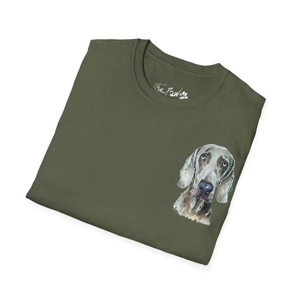 Weimaraner Rustic Watercolour by Edswatercolours Unisex Softstyle T-Shirt