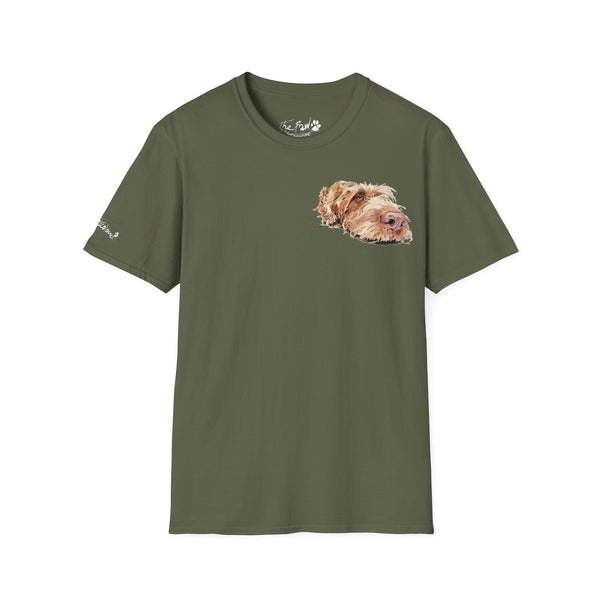 Wirehaired Vizsla Rustic by Edswatercolours Unisex Softstyle T-Shirt