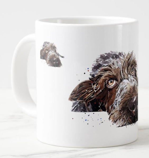 German Wirehaired Pointer RECLINED Ceramic Mug 15 oz- Wire pointer Coffee Mug ,GWP Mug,GWP Mug,GWP Cup
