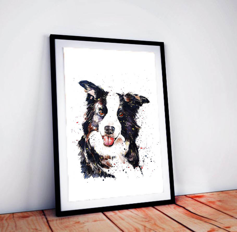 Border Collie The Pursuit of Happiness | Dog Art Print | Edswatercolours
