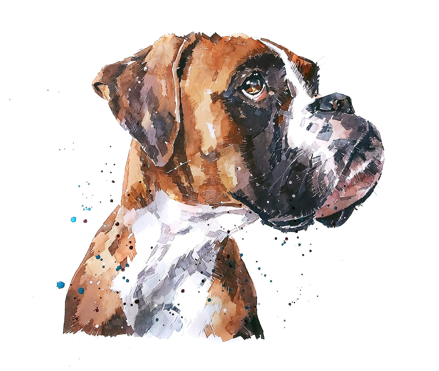 Boxer I | Original Watercolour | Dog Lover Gift | Edswatercolours