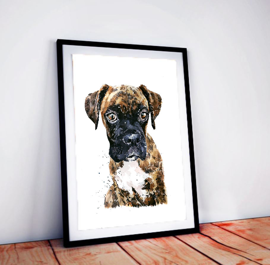 Brindle Boxer Pup | Original Watercolour | Dog Lover Gift | Edswatercolours