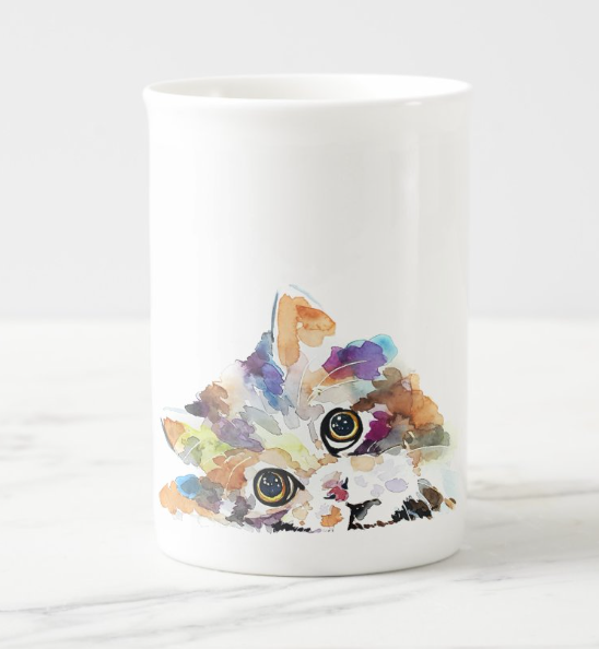 Cute Cat Fine Bone China/Ceramic Kitten Mug | Cat Lover Gifts | Edswatercolours