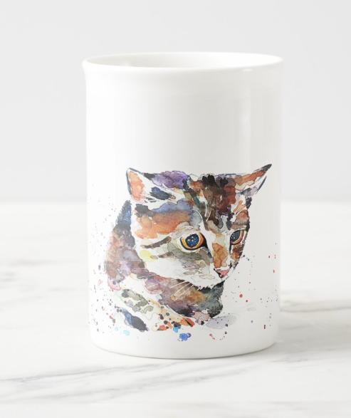 Cute Cat II Fine Bone China/Ceramic Kitten Mug | Cat Lover Gifts | Edswatercolours