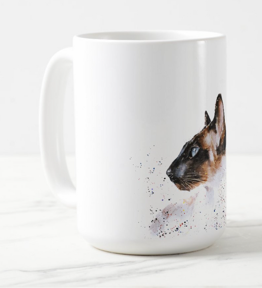 Cute Siamese Cat Fine Bone China/Ceramic Kitten Mug | Cat Lover Gifts | Edswatercolours