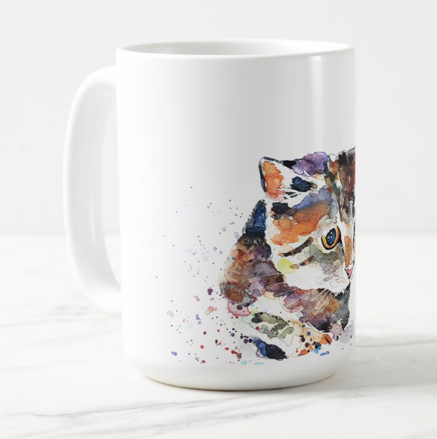 Cute Cat II Fine Bone China/Ceramic Kitten Mug | Cat Lover Gifts | Edswatercolours