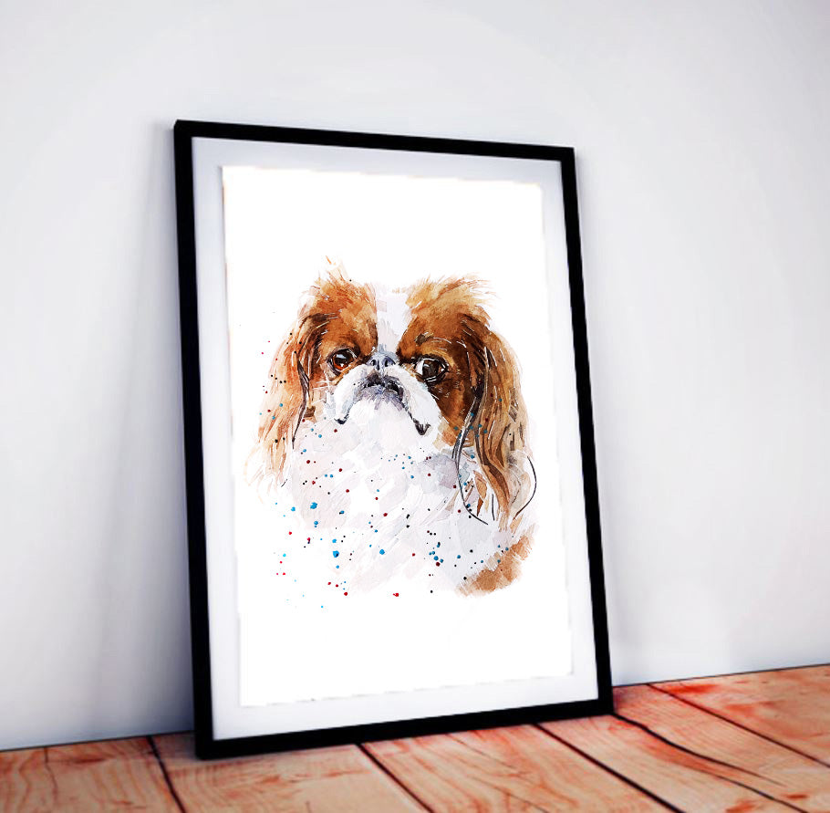 Japanese Chin | Original Watercolour | Dog Lover Gift | Edswatercolours