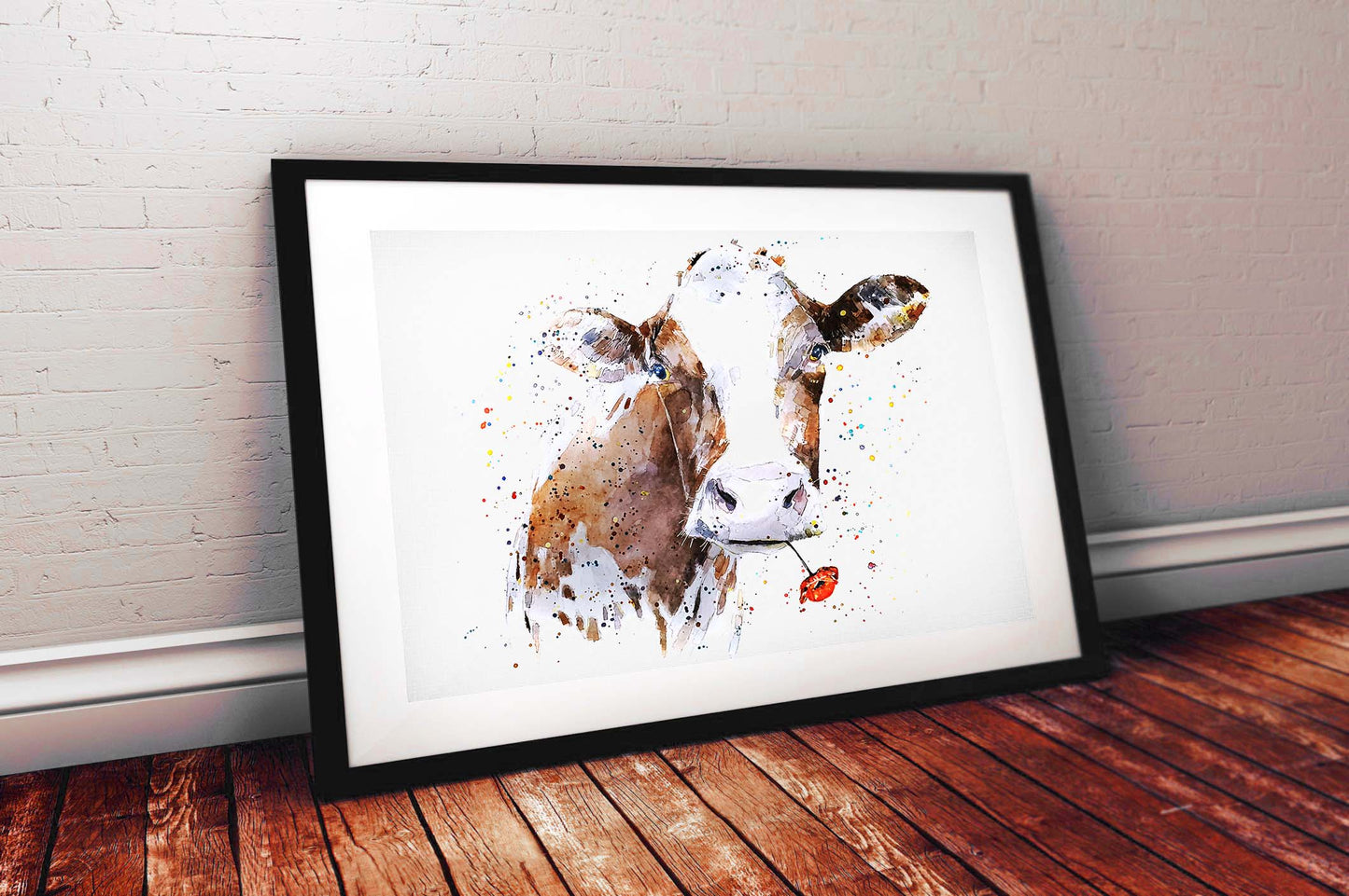 Holstein Fresian Cow  | Cow Lover Art Print | Edswatercolours
