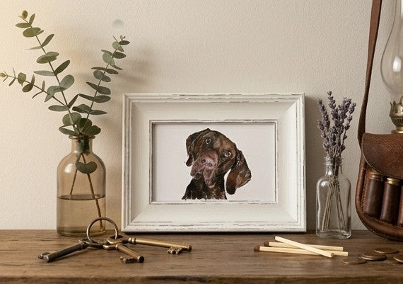 GSP Dog Mini Art Print | Framed Dog Art | Edswatercolours