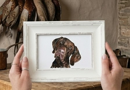 GSP Dog Mini Art Print | Framed Dog Art | Edswatercolours