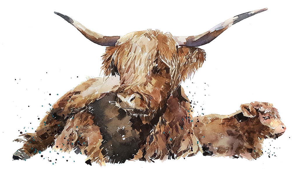 Highland Cattle II | Original Watercolour | Cow Lover Gift | Edswatercolours