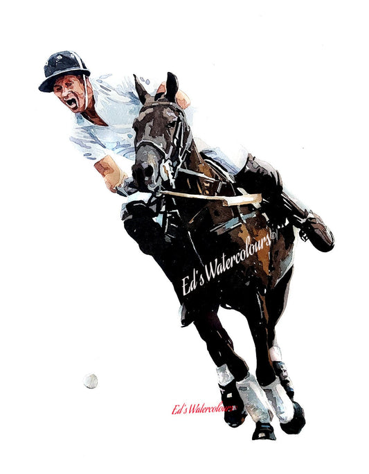Polo Sport of Kings "Print Watercolour.Polo rider watercolour,polo sport art, polo playing art,polo painting, polo male player,polo wall art