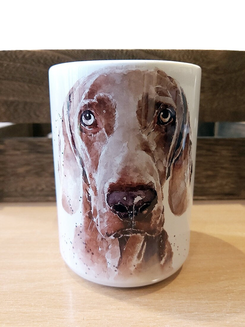 Weimaraner Ceramic Mug 15oz | Dog Lover Gift | Edswatercolours