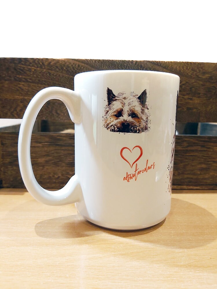 Cairn Terrier Ceramic Mug 15oz | Dog Lover Gift | Edswatercolours