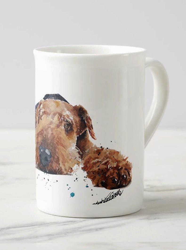 Airedale Terrier Windsor Fine Bone China Mug 10oz | Dog Lover Gift | Edswatercolours