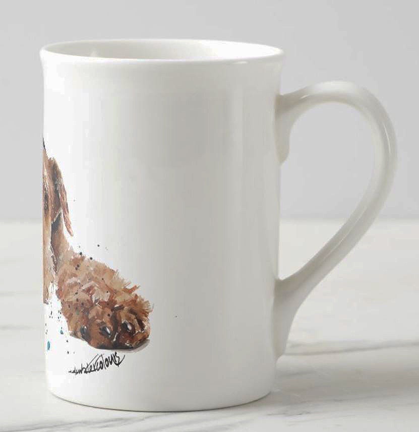 Airedale Terrier Windsor Fine Bone China Mug 10oz | Dog Lover Gift | Edswatercolours