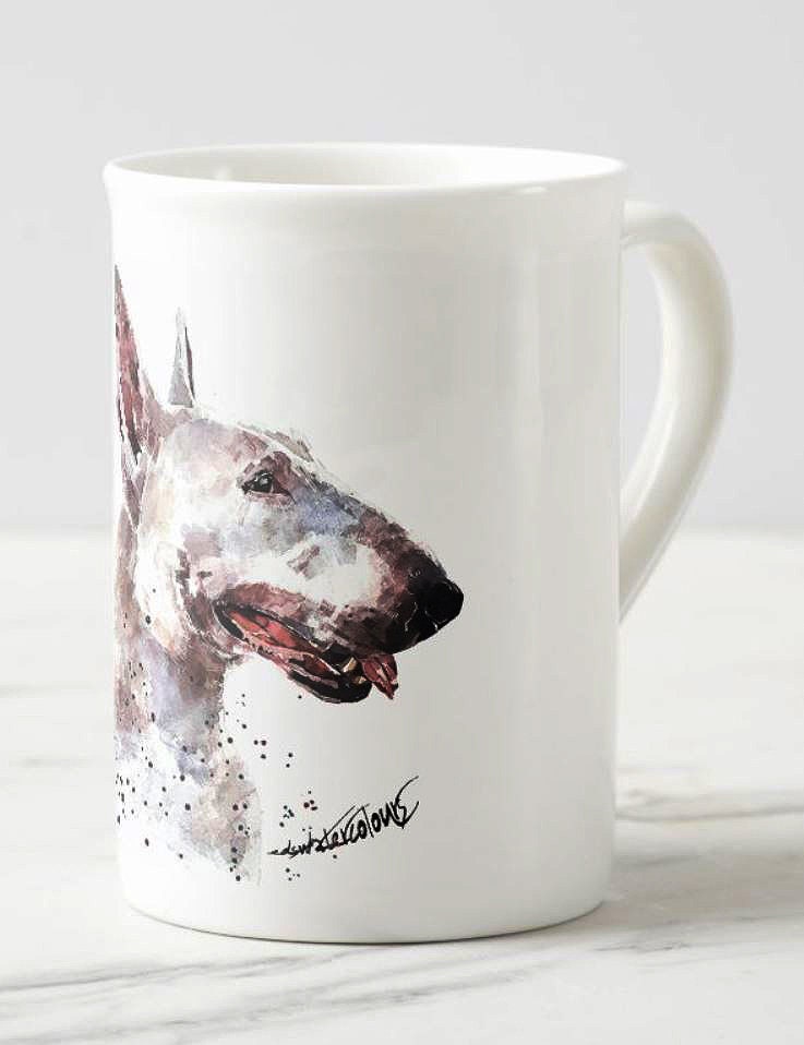Bull Terrier Windsor Fine Bone China Mug 10oz | Dog Lover Gift | Edswatercolours
