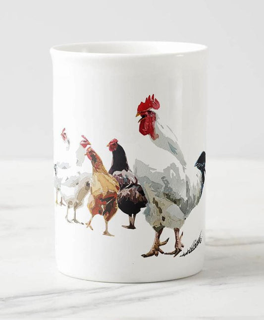 Chickens Windsor Fine Bone China Mug 10oz | Gift | Edswatercolours