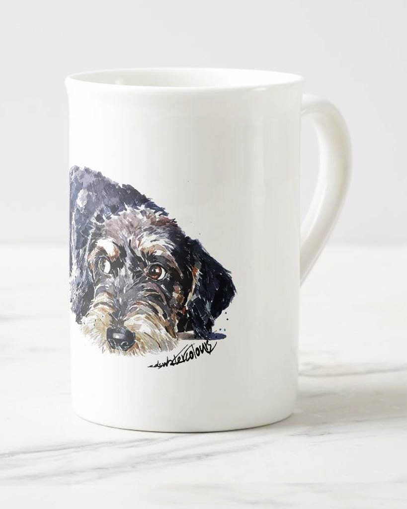Wirehaired Dachshund Windsor Fine Bone China Mug 10oz | Dog Lover Gift | Edswatercolours