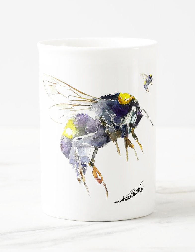 Bee Windsor Fine Bone China Mug 10oz | Gift | Edswatercolours