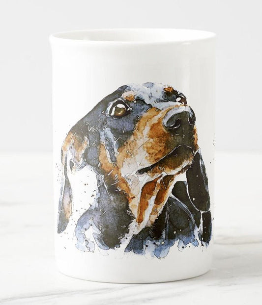 Black and Tan Dachshund Windsor Fine Bone China Mug 10oz | Dog Lover Gift | Edswatercolours