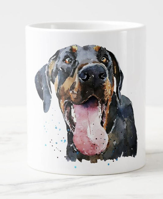 Doberman Version V Ceramic Mug 15oz | Dog Lover Gift | Edswatercolours